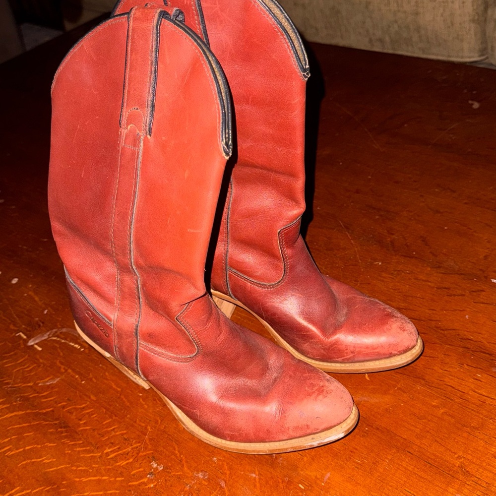 Red Leather Cowboy Boots